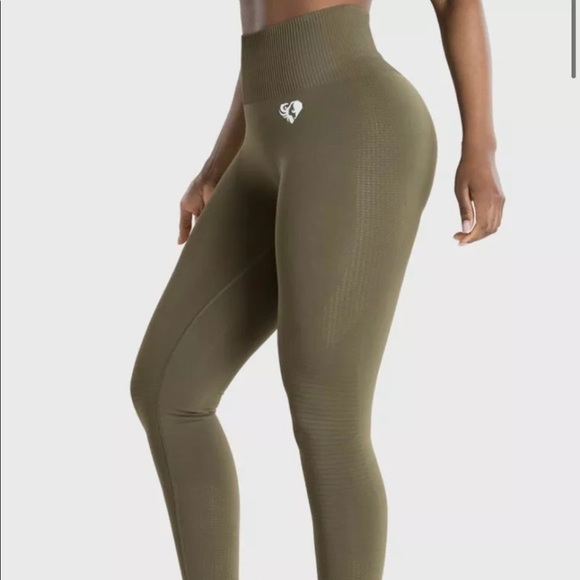 Women’s Best NEW WITH TAG POWER SEAMLESS LEGGINGS KHAKI MED - Picture 2 of 6